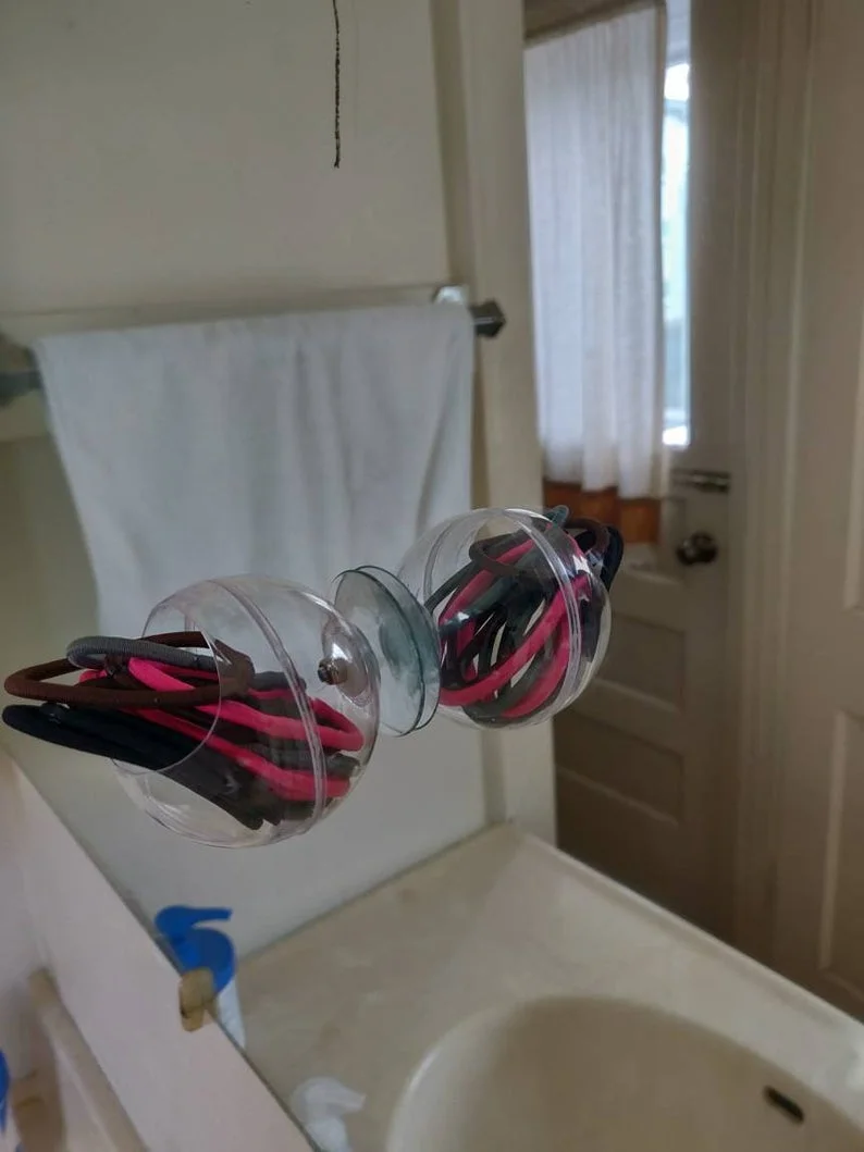 Bobby Pin Holder / Hair Tie Holder / Cue Tip Holder Bathroom Mirror  Attaching Works Brilliantly 